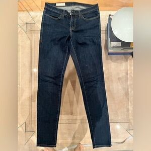 Imogene + Willie Lucy Dark Wash Slim Stretch Mid Rise Jeans Sz 28R Made In USA